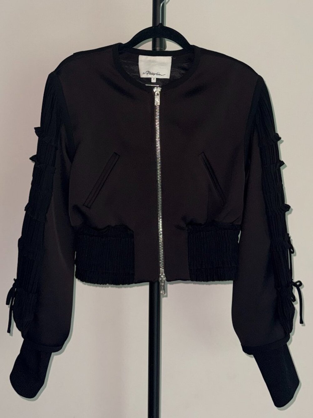 3.1 Phillip Lim Black Bomber Jacket S